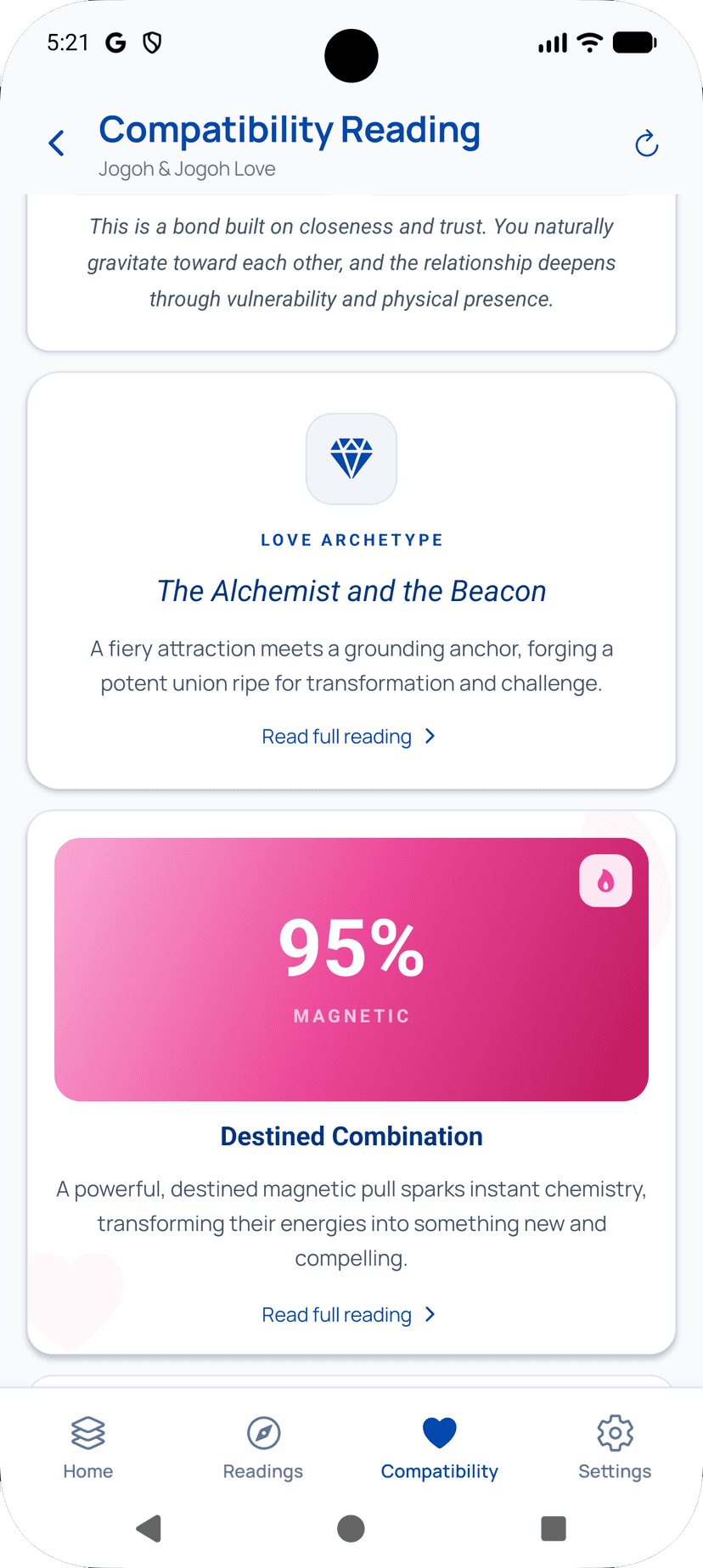 Detailed relationship archetype breakdown and description