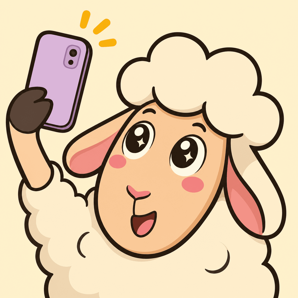 Take a Stick App Mascot - Camera Sheep