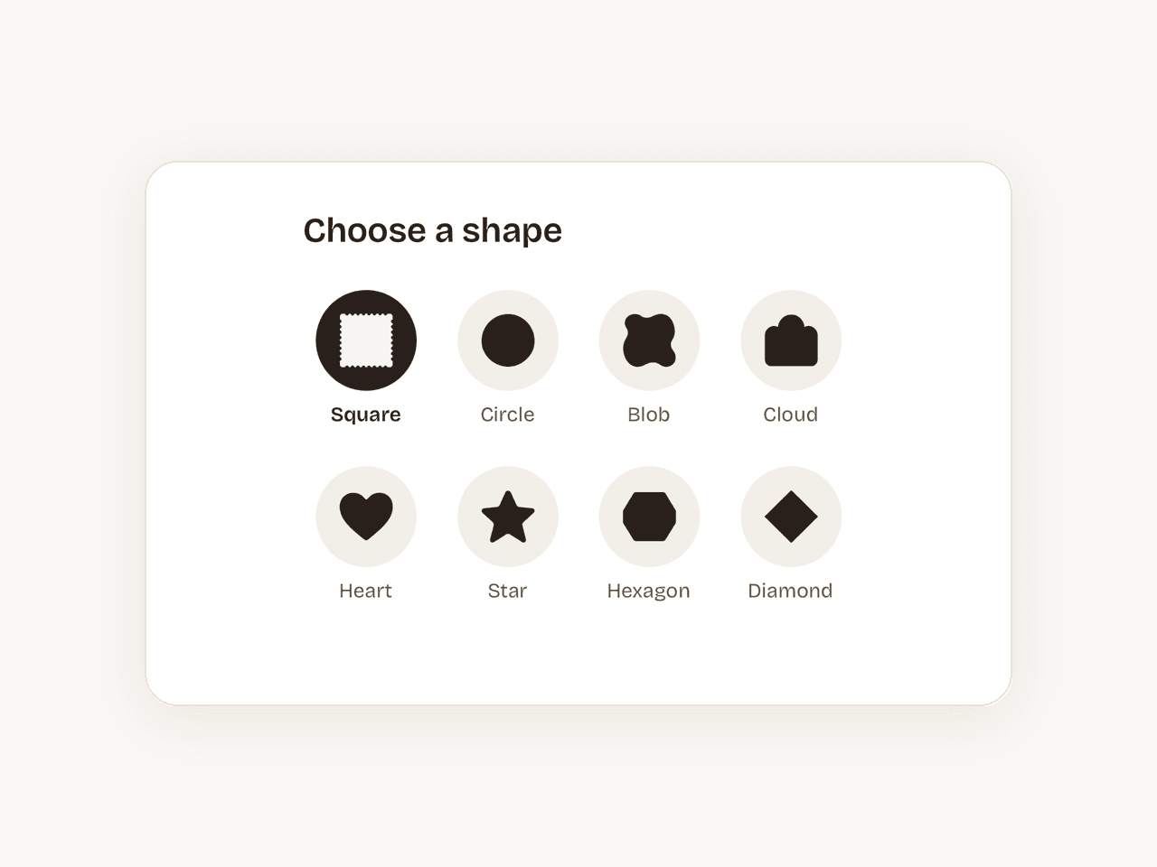 Take a Stick eight punch-out frame shapes selector