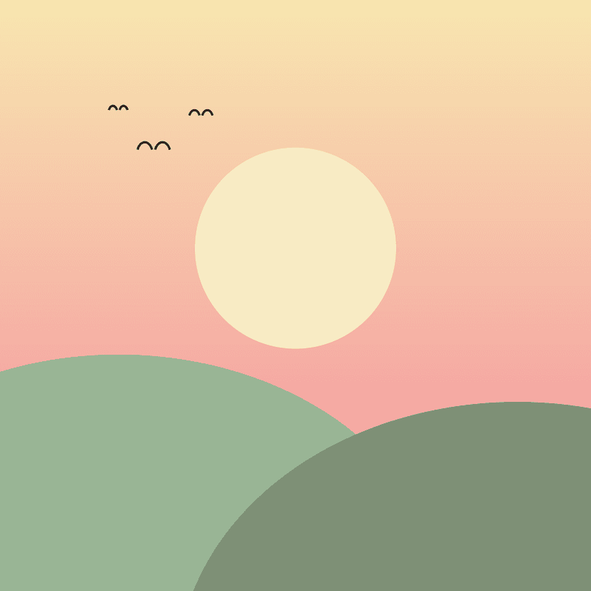 Sample sunset reaction sticker with cloud frame